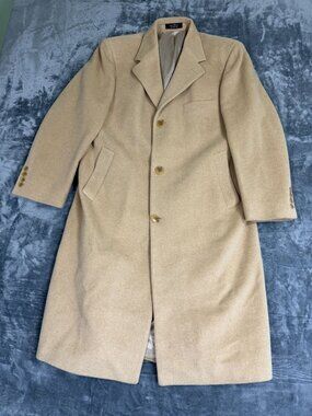 Lauren By Ralph Lauren Trench Coat Mens 40S 3-Button Beige Overcoat